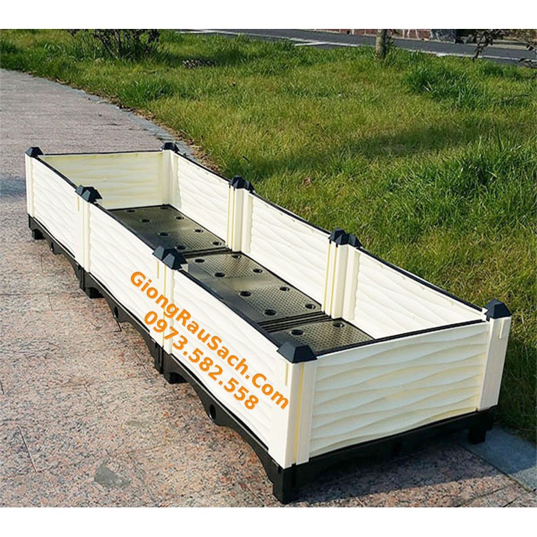 Chậu Ghép Trồng Rau Trồng Cây sân thượng ban công 100x50x22cm và 80*40*22cm