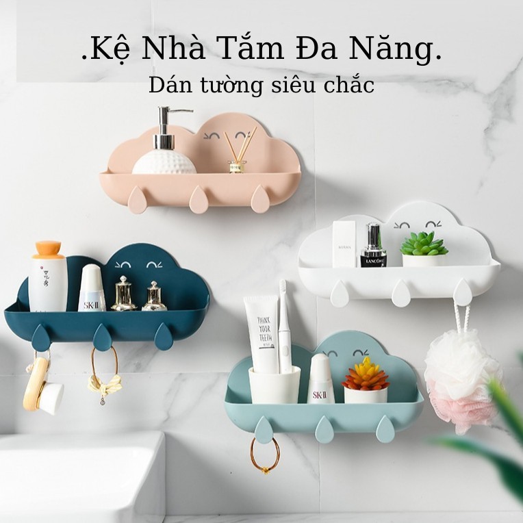 Kệ Nhà Tắm Đám Mây Mẫu Mới Kệ Để Đồ Dán Tường Siêu Chắc