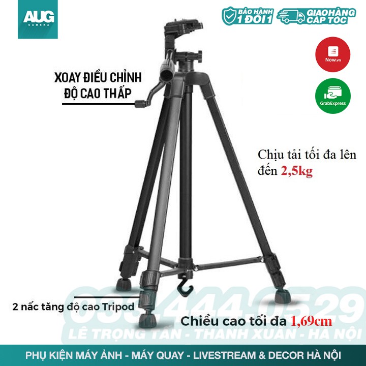 CHÂN MÁY TRIPOD 3365 1m7 - DÀNH CHO MÁY ẢNH - MÁY QUAY - ĐIỆN THOẠI - AUG CAMERA HÀ NỘI