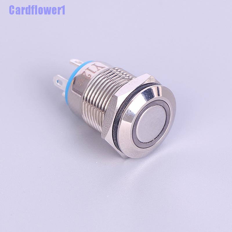 Công Tắc Nhấn Kim Loại 12mm Với Đèn Led Đen