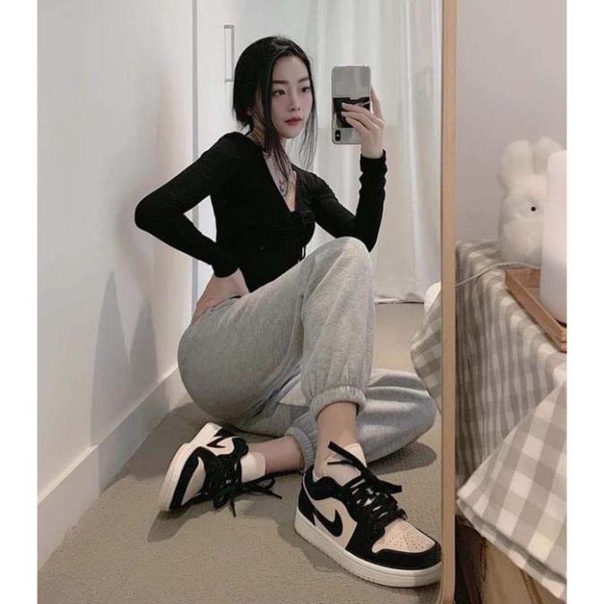 Giày 𝐉𝐨𝐫𝐝𝐚𝐧 1 hồng đen nữ, Giày thể thao JD 1 cổ thấp Black Guava Ice hồng đen bản đẹp full box bill | BigBuy360 - bigbuy360.vn