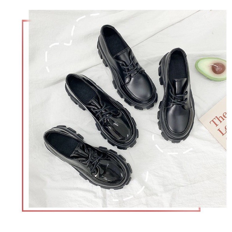 Giày boot oxford đế thô cá tính ulzzang xinh xắn