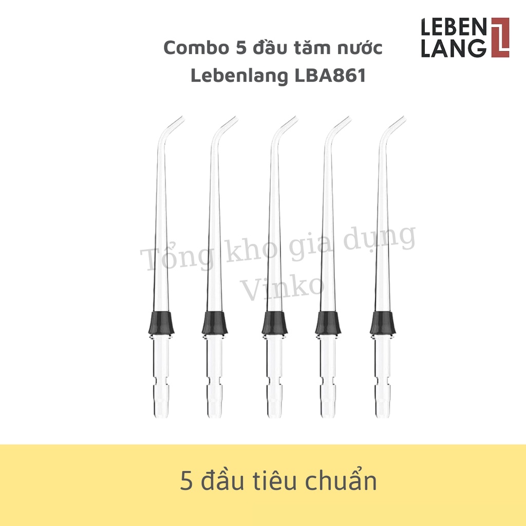 Combo 5 đầu tăm nước Lebenlang LBA861 - LBA862 thay thế cho máy tăm nước LBT1486S - hàng chính hãng