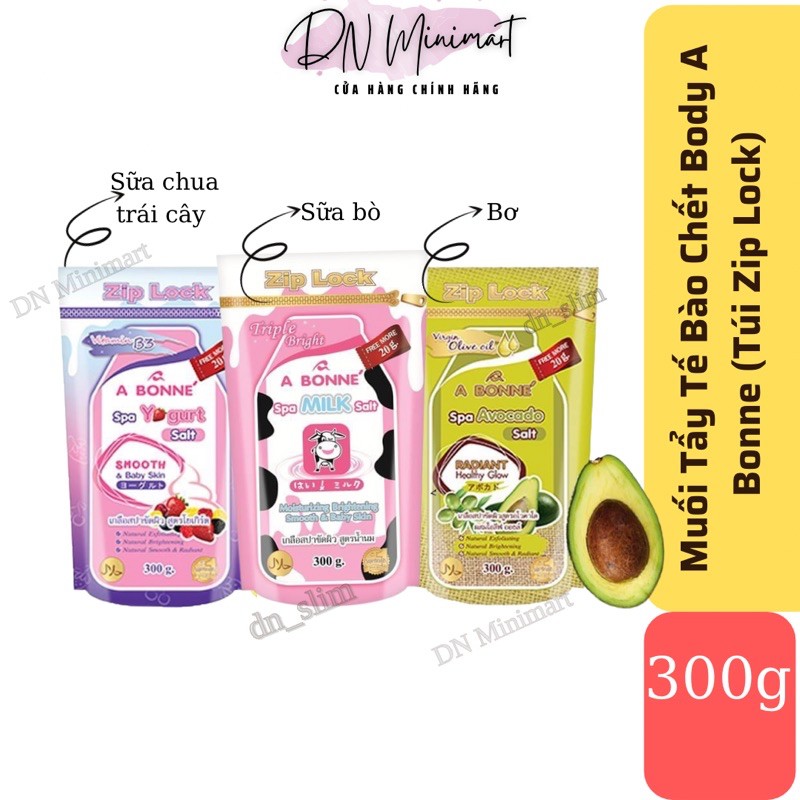 (Túi Zip Lock) Muối Tắm Tẩy Tế Bào Chết Sữa Bò A Bonne 300g