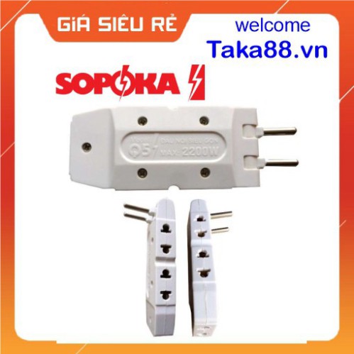 Ổ Cắm Chia 1 ra 5 Chịu Tải 2200W Sopoka Q5T và Q3T