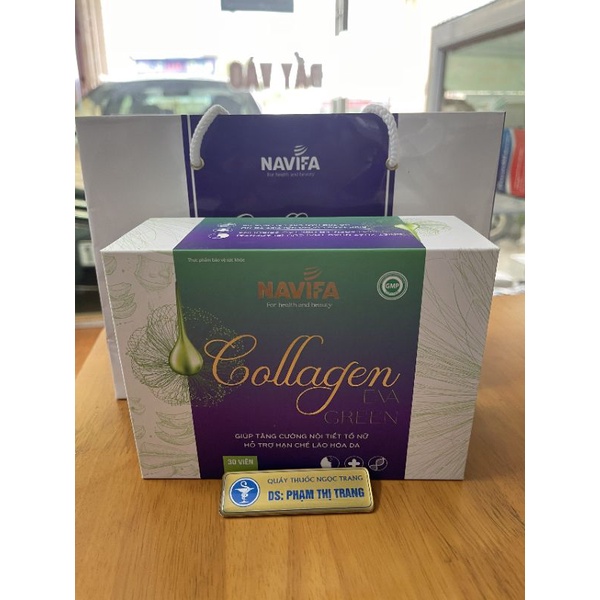 Viên uống Collagen Eva Green_ Navifa làm đẹp da, chống lão hóa, ngừa nếp nhăn.