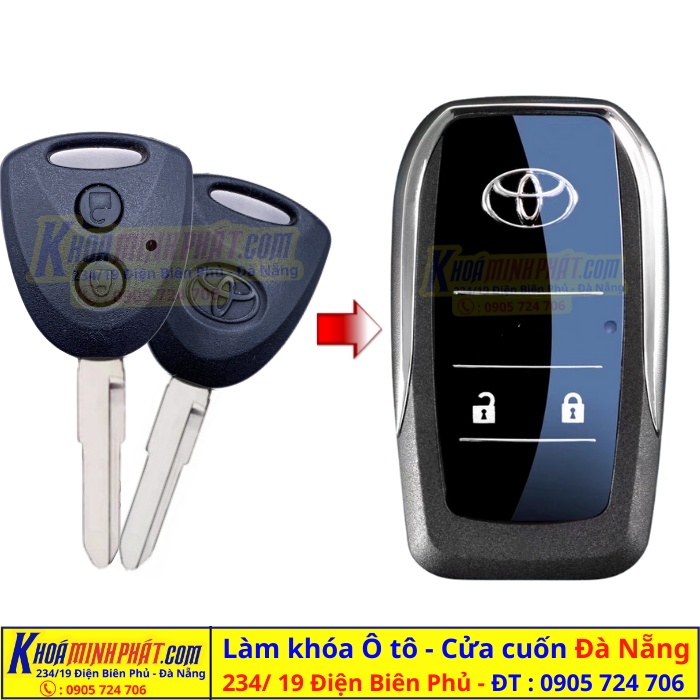 Vỏ độ gập chìa khoá xe Toyota Wigo V707, Avanza V702.2