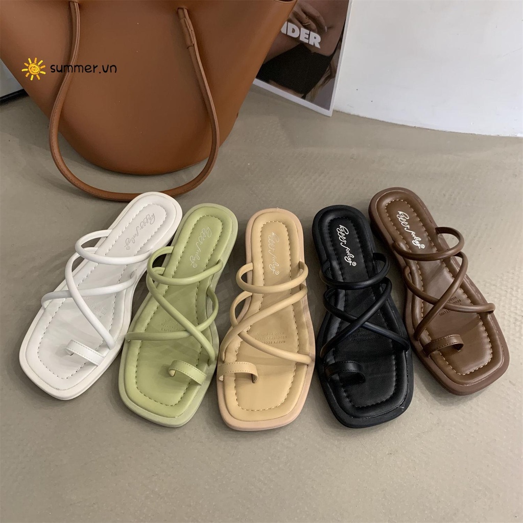 Dép Sandal Hở Ngón Gót Dày Phong Cách Hàn Quốc Thời Trang Mùa Hè Hàng Mới 2022 Dành Cho Bạn Nữ
