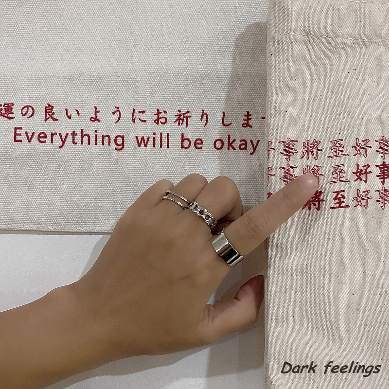 Set 3 chiếc nhẫn thời trang phong cách hiphop hàn quốc dễ phối đồ hợp thời trang