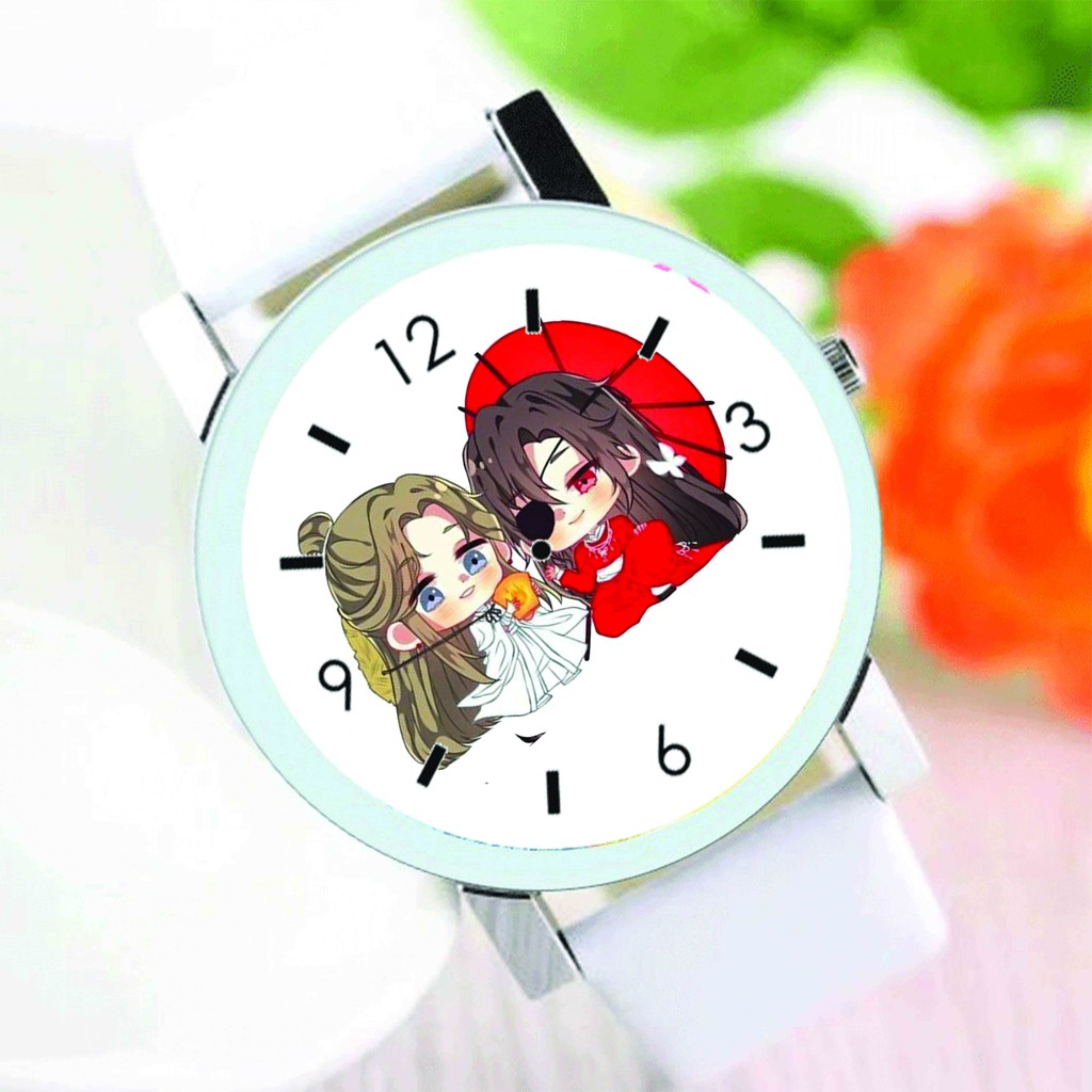 Đồng hồ đeo tay nam nữ in hình THIÊN QUAN TỨ PHÚC Mặc Hương Đồng Khứu anime chibi thời trang dễ thương