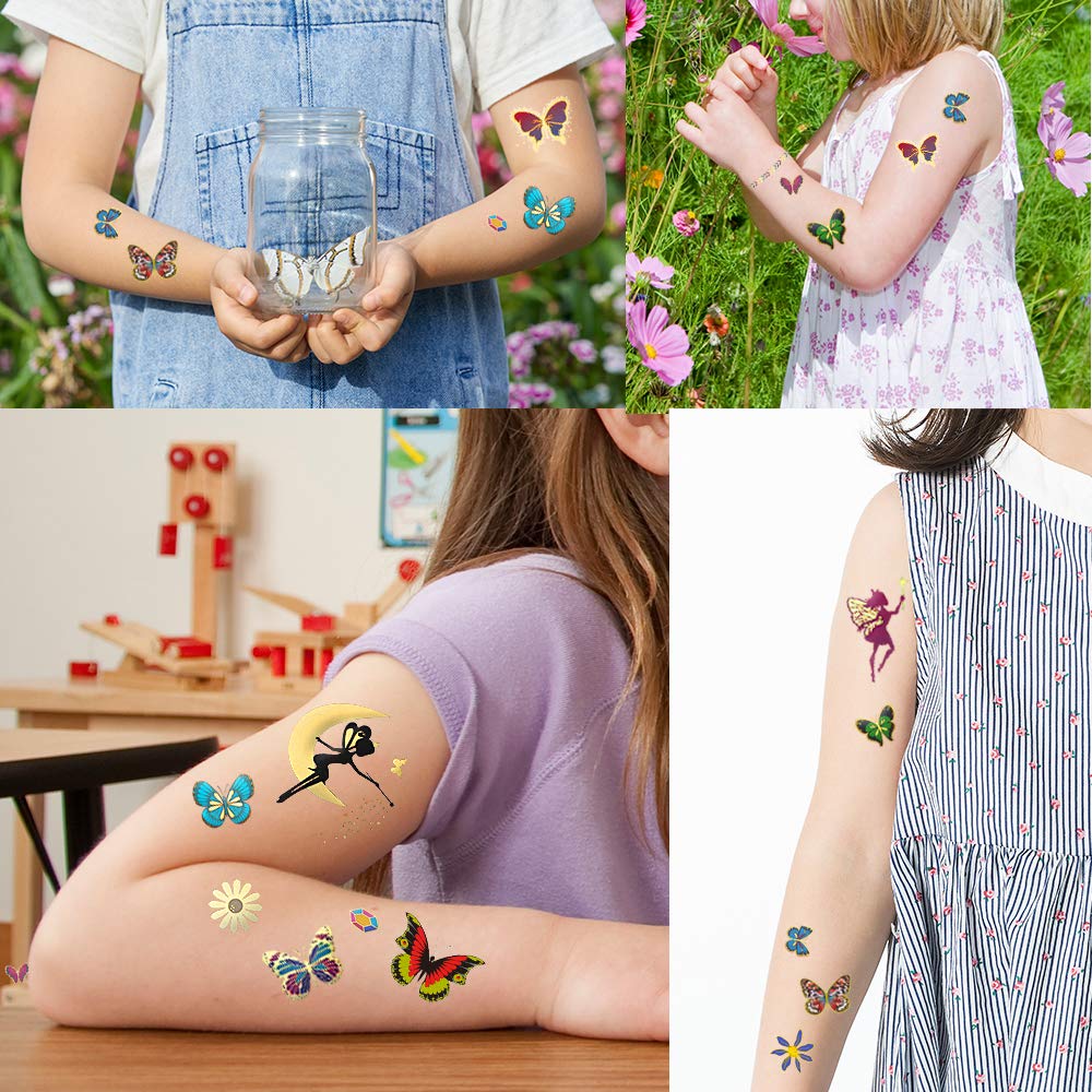 (Hàng Mới Về) Hình Xăm Dán Tạm Thời Chống Nước Chống Mồ Hôi Hình Bướm Cho Trẻ Em