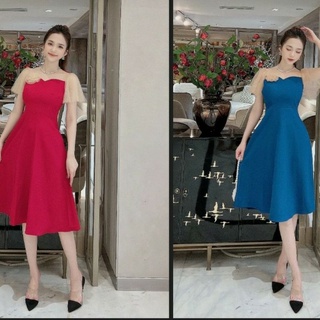 Váy đầm dự tiệc thiết kế cao cấp màu đỏ màu xanh