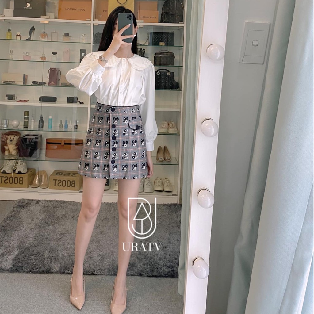 [Mã FADIRECT20 giảm 20K đơn 150K] [FREESHIP - ẢNH CHÍNH CHỦ] Chân váy nút thêu hoa 195