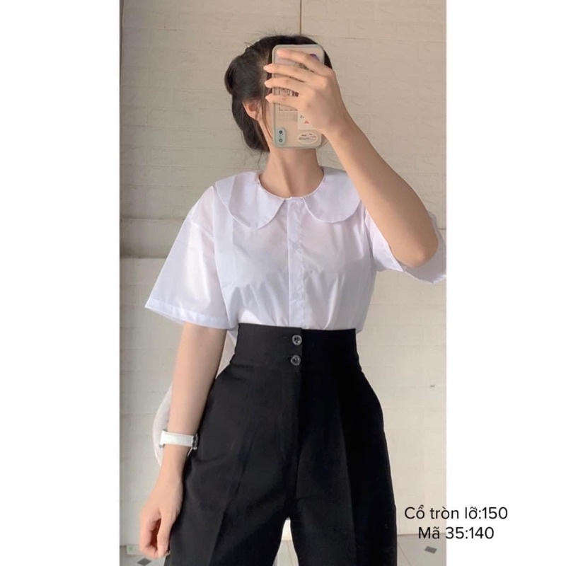 Quần tây lưng cao nút bọc