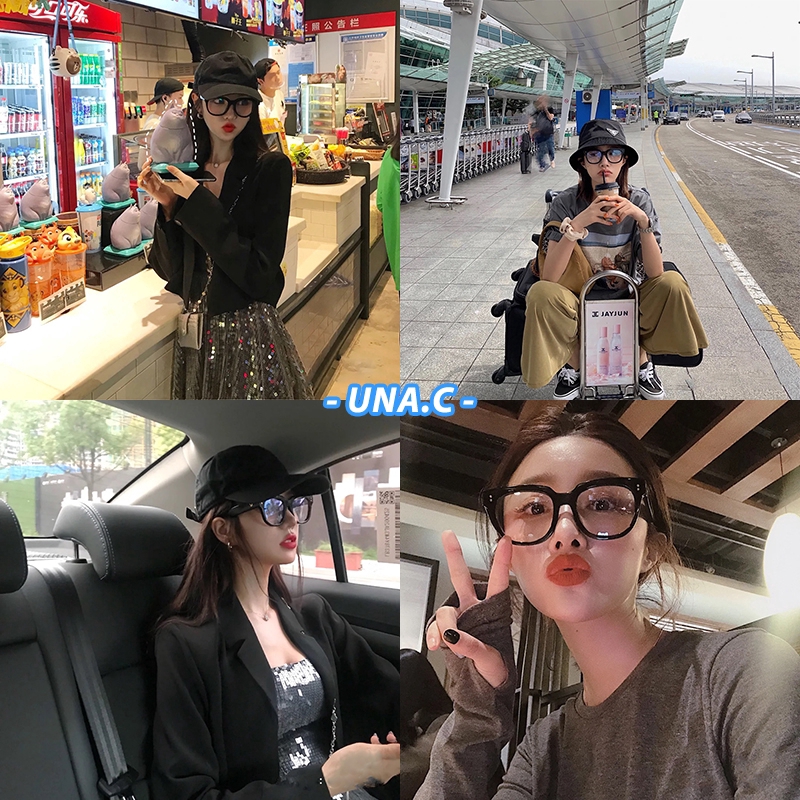 Mắt Kính Chống Bức Xạ Hình Vuông Thời Trang Hàn Cho Nữ