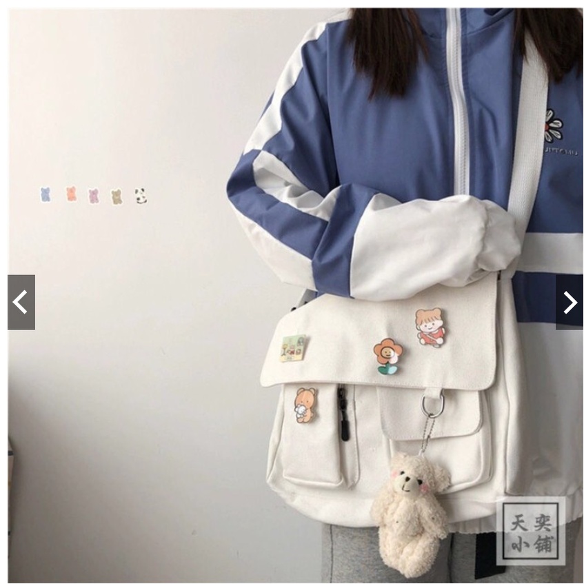 Túi đeo chéo, túi đeo vai vải canvas phong cách Hàn Quốc siêu cá tính đi học đi chơi