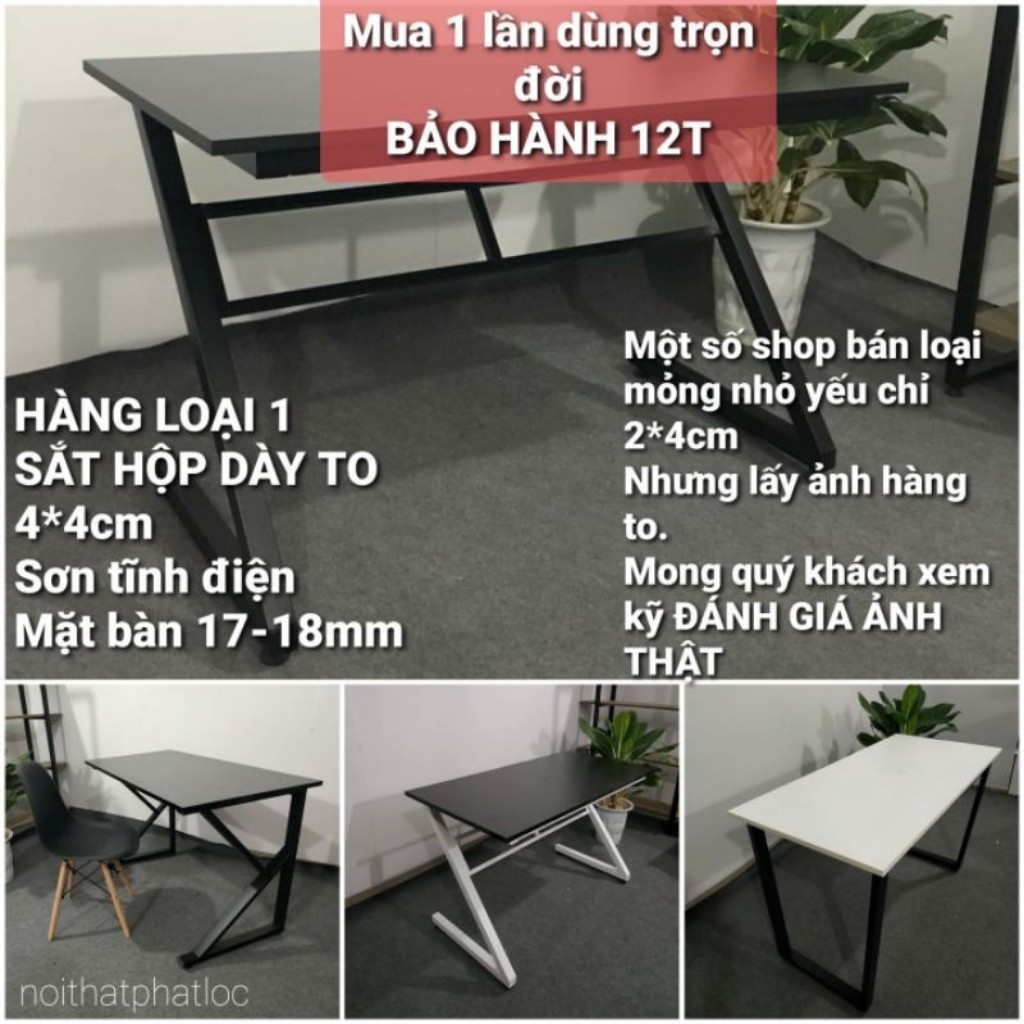 Bàn làm việc chữ Z,U,K ,bàn học chân chữ U,Z,K Mặt gỗ MFC size 120x60cm đầy đủ phụ kiện nắp ráp