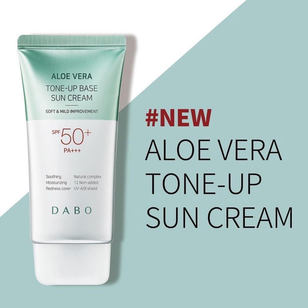 Kem chống nắng Lô Hội nâng tone dưỡng da, DABO Aloe Vera Tone-up Base Sun Cream 70ml hàng chính hãng