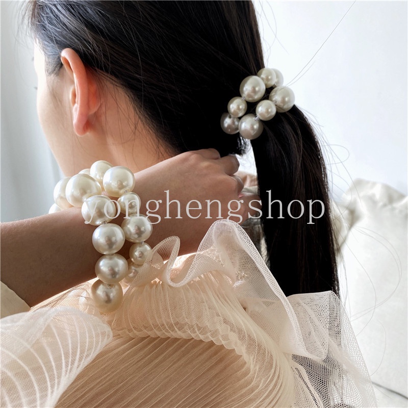Dây Cột Tóc Đính Ngọc Trai Nhân Tạo Thời Trang Dành Cho Nữ