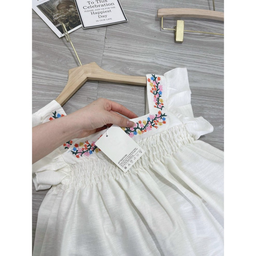 áo babydoll trắng cánh tiên kèm quần sóc đen, cổ thêu hoa xịn xò lắm Chất đũi xước QC from bao xinh ulzzang xiao chất đẹ
