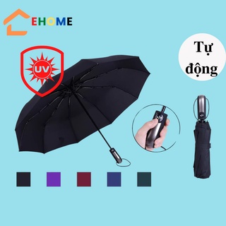 Ô tự động 2 chiều gấp gọn dù cầm tay gấp gọn tự động đóng mở có nút bấm chống tia UV
