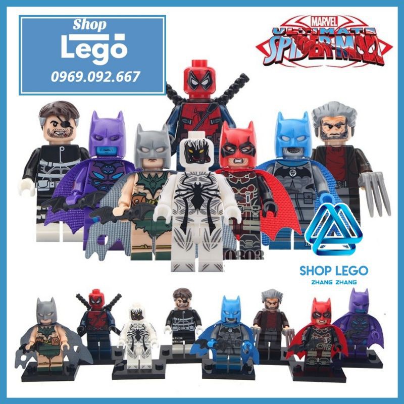 Xếp hình Spider-man Deadpool Batman Lego Minifigures POGO PG8146