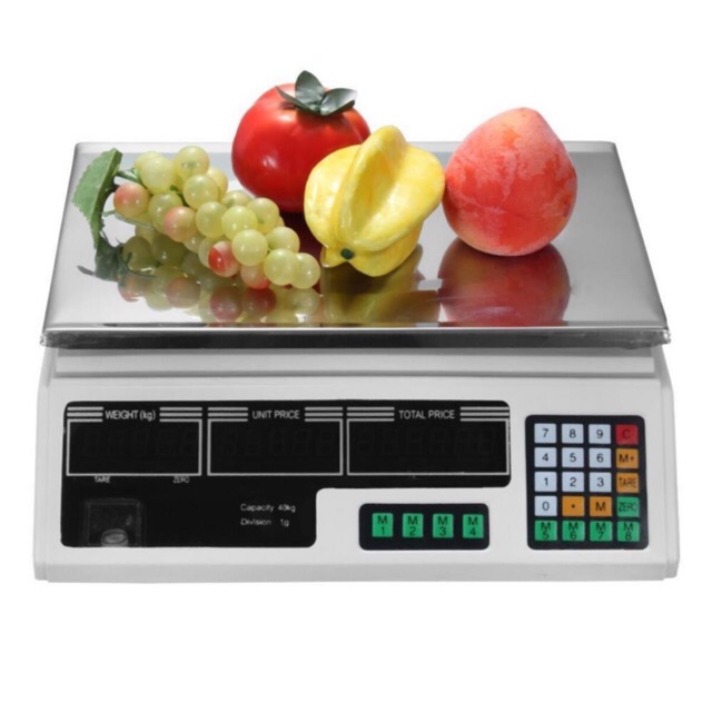 Cân điện tử 40kg tín tiền màn hình trước sau lưu được 7 mức giá sản phẩm