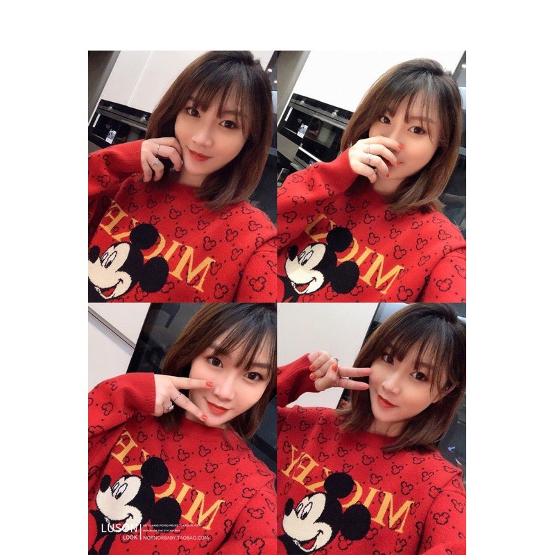 ANU14 - ÁO NỈ BÔNG MICKEY CHỮ VÀNG GIA ĐÌNH | BigBuy360 - bigbuy360.vn