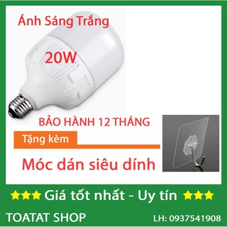 - Bóng đèn Led trụ 20W (Ánh Sáng Trắng/Vàng) - tặng Móc siêu dính