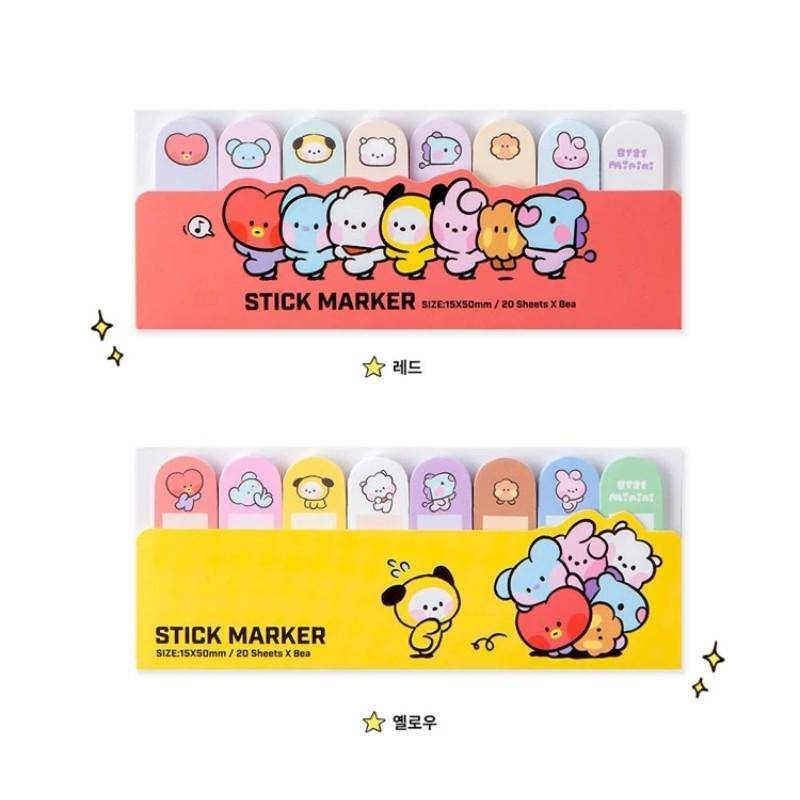 Set 20 Tờ Giấy Ghi Chú Họa Tiết BT21 BTS BT21 Xinh Xắn