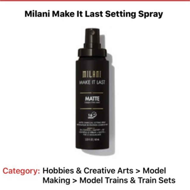 Xịt khoáng khoá nền Milani Make it Last Matte Charcoal 60ml