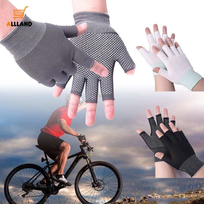Găng Tay Hở Ngón Bằng Silicone Chống Trượt Dùng Tập Yoga Dành Cho Nữ