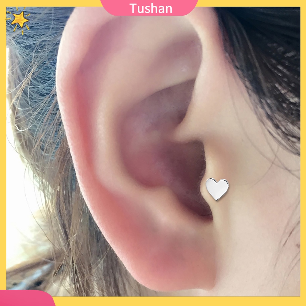 Hoa tai kiểu đinh tán hình trái tim bằng hợp kim