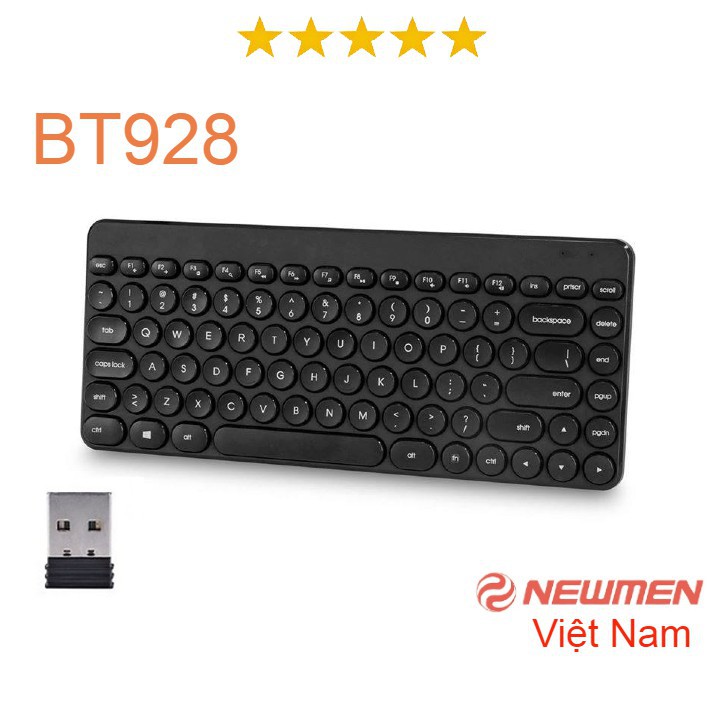 Bàn phím không dây Newmen BT928 Wireless chính hãng (Đen)