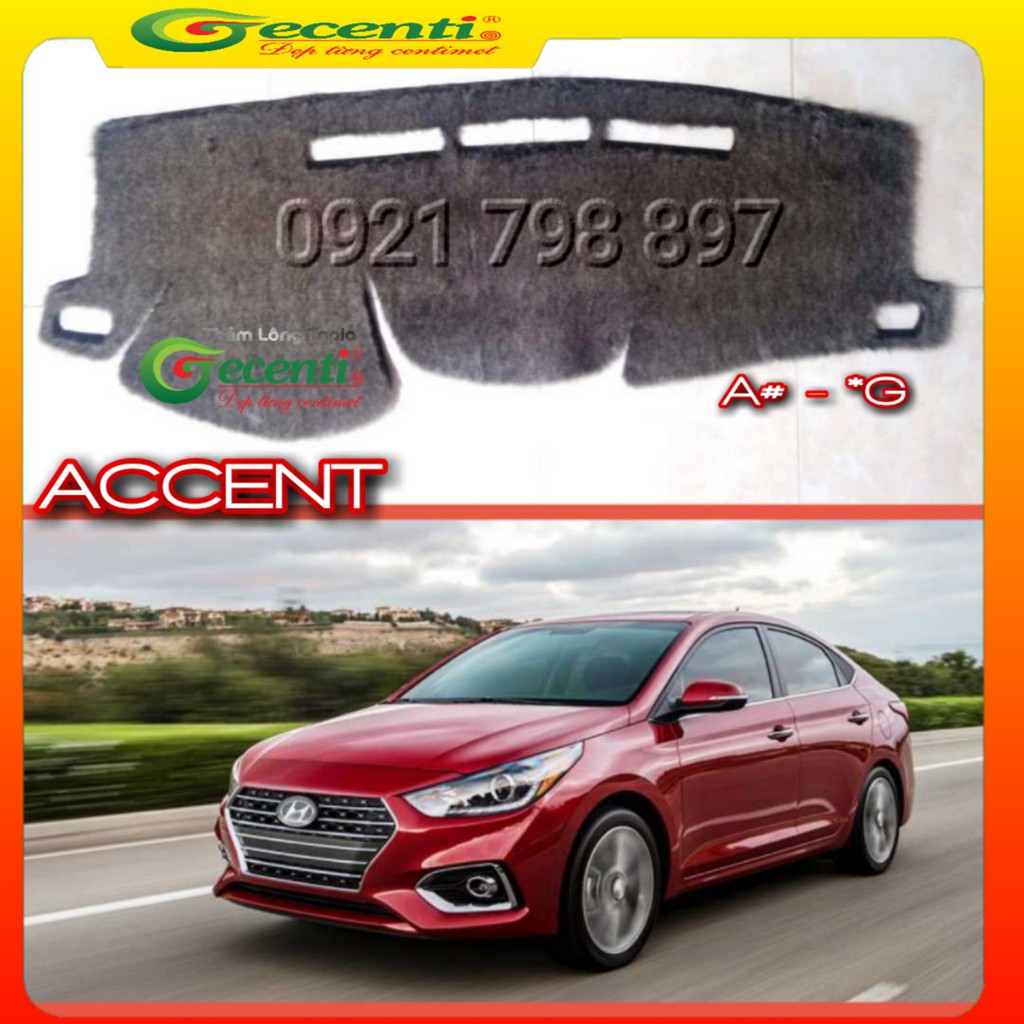 Thảm taplo lông thú cao cấp HUYNDAI ACCENT-Thương hiệu GECENTI