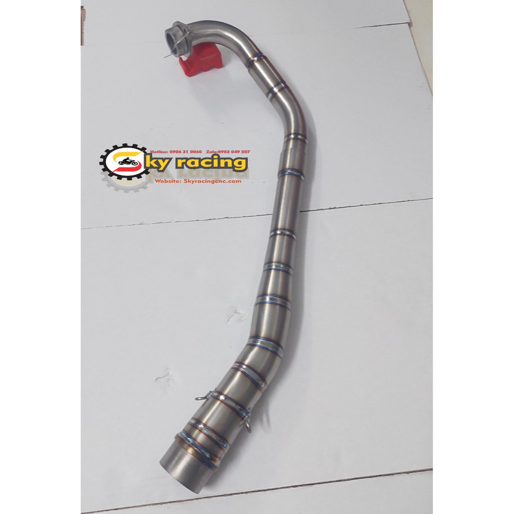 Cổ lon 2 khúc 100% titan gắn pô tăng cho xe Ex135 5 số