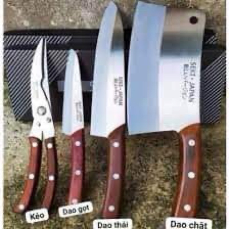 [Freeship]Bộ Dao Nhật,Bộ Dao Nhà Bếp 4món SEKI-Jazan