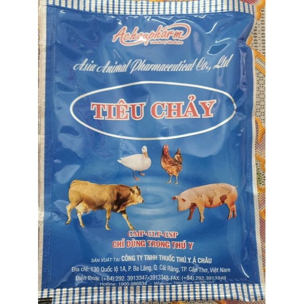 Tiêu chảy heo , thuốc màu đen ,100gam á châu pharm