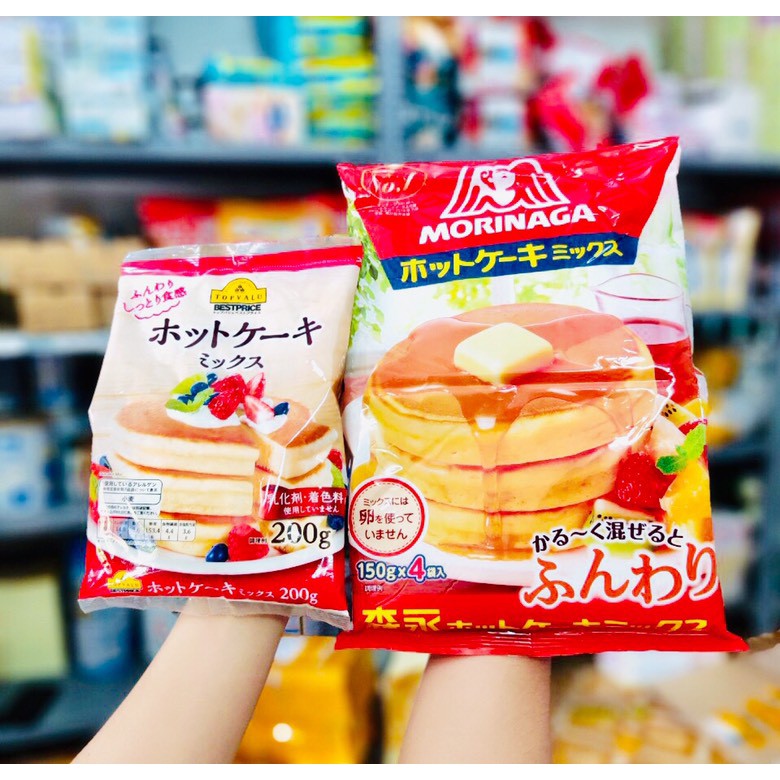 Bột làm bánh doraemon, pancake morinaga,topvalu cho bé Nhật Bản