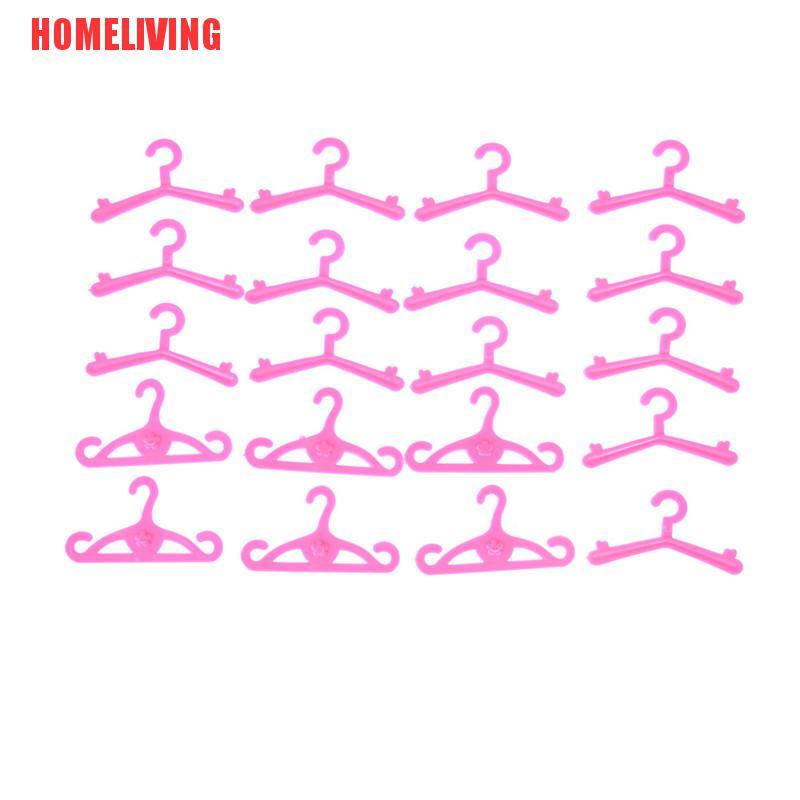Set 20 Móc Treo Quần Áo Màu Hồng Cho Búp Bê Barbie