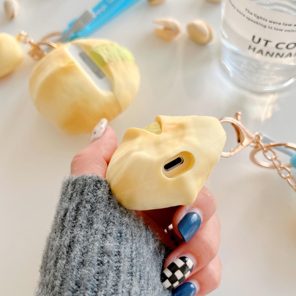 Vỏ Bảo Vệ Hộp Sạc Tai Nghe AirPods3 AirPods3 AirPods3 Họa Tiết Thức Ăn Nhân Tạo Pistachio Dễ Thương Ốp