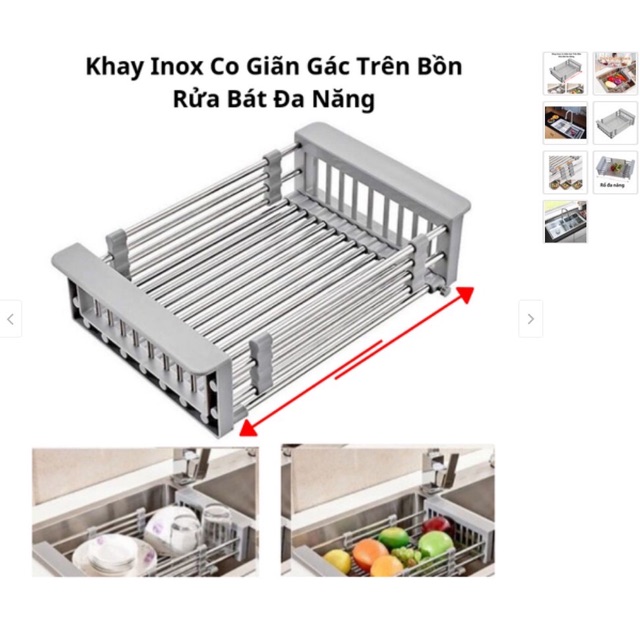 [ FREE SHIP] Rổ rút nhựa inox đa năng dùng cho các loại chậu rửa bát thông dụng