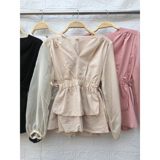 Áo nữ kiểu chun nơ eo siêu xinh hottrend