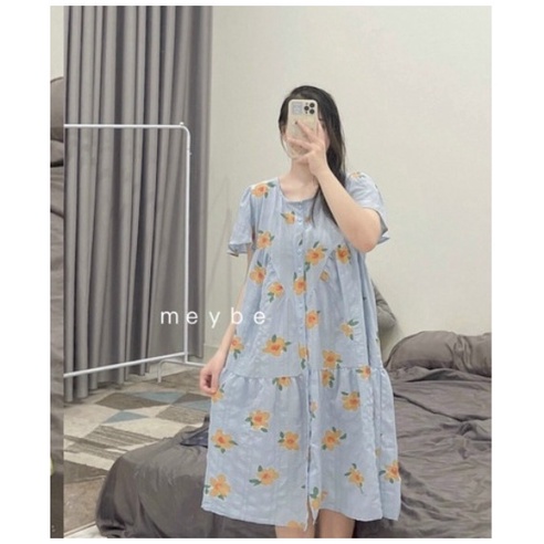 Đầm bầu _ váy bầu dáng babydoll  điểm hoạ tiết sang chảnh