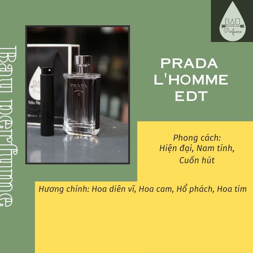 Mẫu dùng thử nước hoa chính hãng prada l'homme_10ml - 20ml - 30ml