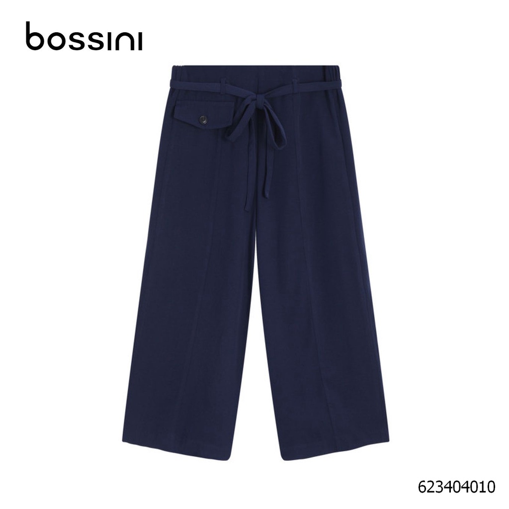Quần kiểu nữ ống rộng thắt nơ eo Bossini 623404010