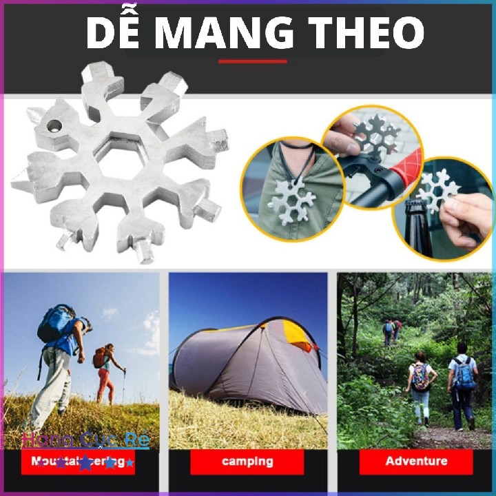 Cờ lê hoa tuyết lục giác 18 đầu 🚀 FREESHIP 🚀 Móc khóa đa năng vặn ốc hình bông tuyết 18in1 - Shop Hàng Cực Rẻ