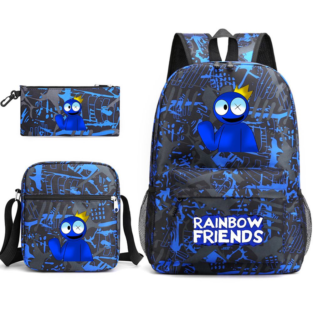 Game Roblox Rainbow Friends Large Capacity Printed Backpack CrossbodyBag PenBag 3PCS kid gift