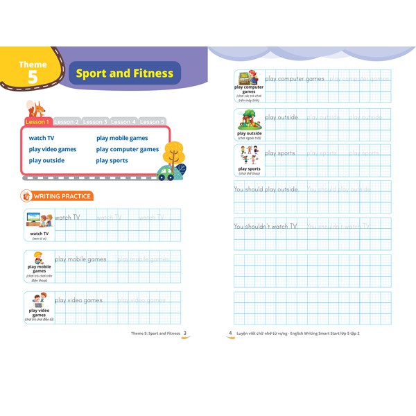 Sách - Combo Luyện viết chữ nhớ từ vựng English Writing Smart Start Lớp 5 MEGATH9648