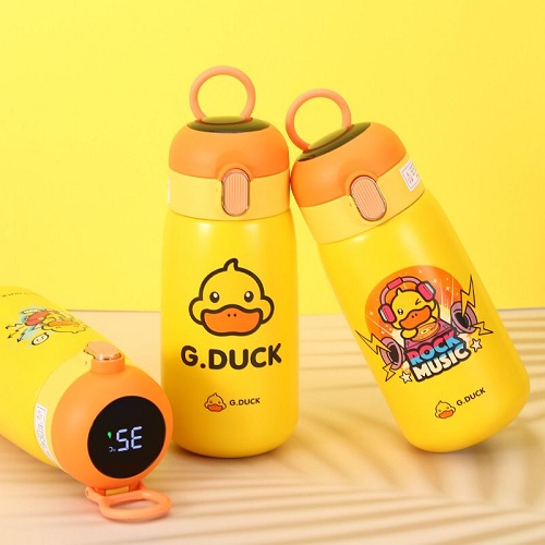 Bình Giữ Nhiệt Hình Vịt Vàng 420ML BO.055, Bình Nước Hiển Thị Nhiệt Độ Nước Siêu Đáng Yêu